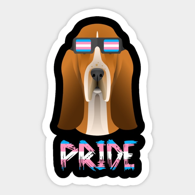 Baset Hound Transgender Flag Lgbt Sticker by MarrinerAlex